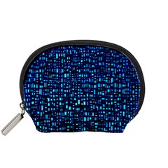 Blue Box Background Pattern Accessory Pouches (small) 