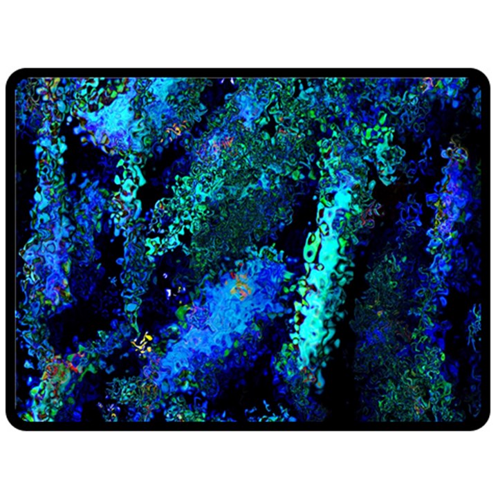 Underwater Abstract Seamless Pattern Of Blues And Elongated Shapes Fleece Blanket (Large) 