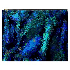 Underwater Abstract Seamless Pattern Of Blues And Elongated Shapes Cosmetic Bag (xxxl) 