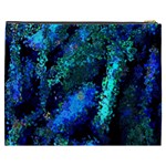 Underwater Abstract Seamless Pattern Of Blues And Elongated Shapes Cosmetic Bag (XXXL)  Back
