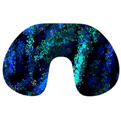 Underwater Abstract Seamless Pattern Of Blues And Elongated Shapes Travel Neck Pillows by Nexatart