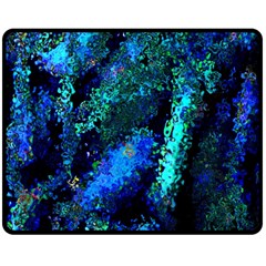 Underwater Abstract Seamless Pattern Of Blues And Elongated Shapes Double Sided Fleece Blanket (medium) 