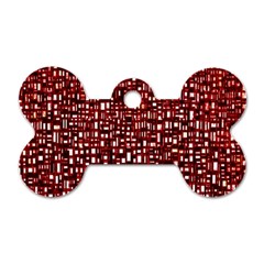 Red Box Background Pattern Dog Tag Bone (one Side) by Nexatart