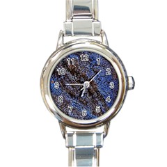 Cracked Mud And Sand Abstract Round Italian Charm Watch