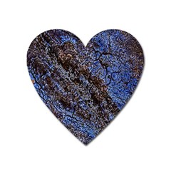 Cracked Mud And Sand Abstract Heart Magnet by Nexatart