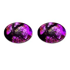 Pink Abstract Tree Cufflinks (oval) by Nexatart