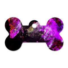 Pink Abstract Tree Dog Tag Bone (one Side) by Nexatart