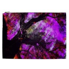 Pink Abstract Tree Cosmetic Bag (xxl)  by Nexatart