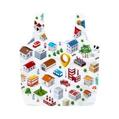 Urban Pattern  Full Print Recycle Bags (m)  by Alexprintshop