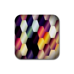 Colorful Hexagon Pattern Rubber Square Coaster (4 Pack)  by Nexatart