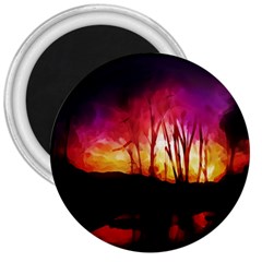 Fall Forest Background 3  Magnets by Nexatart