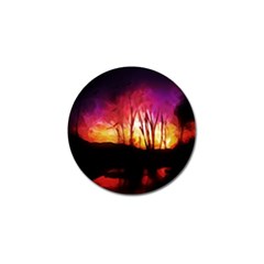 Fall Forest Background Golf Ball Marker (4 Pack) by Nexatart