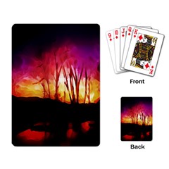 Fall Forest Background Playing Card by Nexatart