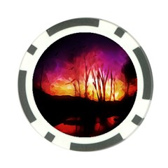 Fall Forest Background Poker Chip Card Guard (10 pack)