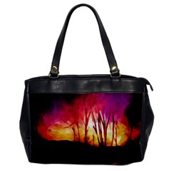 Fall Forest Background Office Handbags