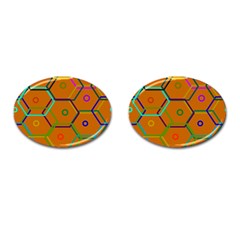 Color Bee Hive Color Bee Hive Pattern Cufflinks (oval) by Nexatart