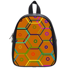 Color Bee Hive Color Bee Hive Pattern School Bags (small)  by Nexatart