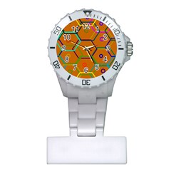 Color Bee Hive Color Bee Hive Pattern Plastic Nurses Watch by Nexatart