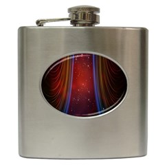 Bright Background With Stars And Air Curtains Hip Flask (6 Oz) by Nexatart