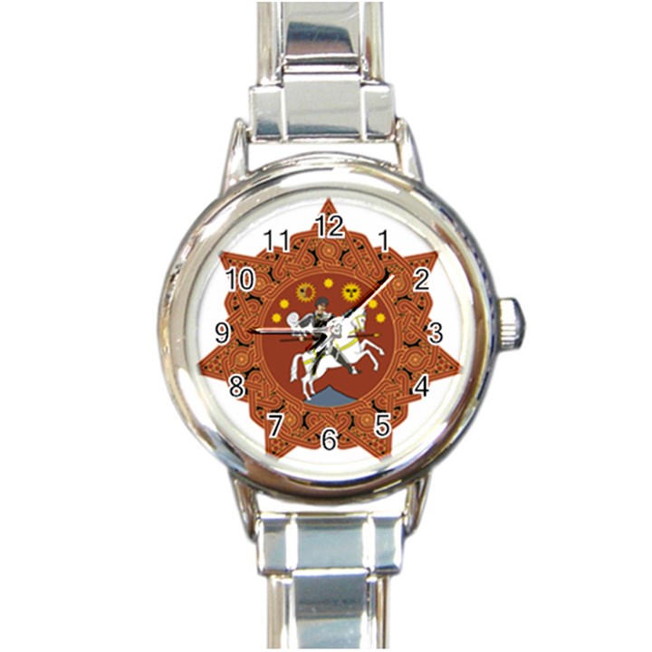 Coat of Arms of The Democratic Republic of Georgia (1918-1921, 1990-2004) Round Italian Charm Watch