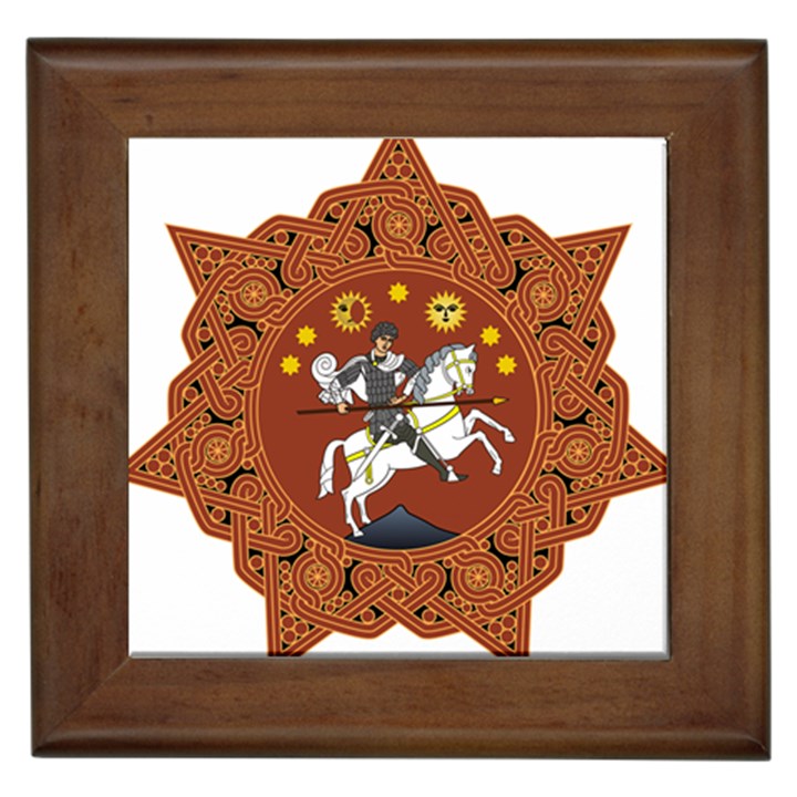 Coat of Arms of Republic of Georgia (1918-1921, 1990-2004) Framed Tiles