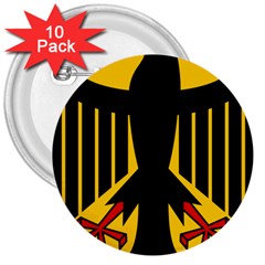 Coat Of Arms Of Germany 3  Buttons (10 Pack)  by abbeyz71