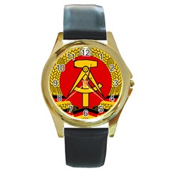 National Emblem Of East Germany  Round Gold Metal Watch by abbeyz71