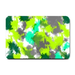 Abstract Watercolor Background Wallpaper Of Watercolor Splashes Green Hues Small Doormat  by Nexatart