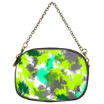 Abstract Watercolor Background Wallpaper Of Watercolor Splashes Green Hues Chain Purses (Two Sides)  Front