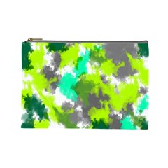 Abstract Watercolor Background Wallpaper Of Watercolor Splashes Green Hues Cosmetic Bag (large) 