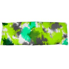 Abstract Watercolor Background Wallpaper Of Watercolor Splashes Green Hues Body Pillow Case Dakimakura (two Sides) by Nexatart