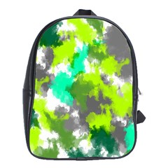 Abstract Watercolor Background Wallpaper Of Watercolor Splashes Green Hues School Bags (xl) 