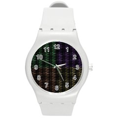 Multicolor Pattern Digital Computer Graphic Round Plastic Sport Watch (m)