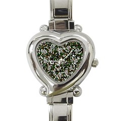 Camouflaged Seamless Pattern Abstract Heart Italian Charm Watch