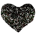 Camouflaged Seamless Pattern Abstract Large 19  Premium Flano Heart Shape Cushions Front