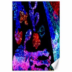 Grunge Abstract In Black Grunge Effect Layered Images Of Texture And Pattern In Pink Black Blue Red Canvas 12  X 18   by Nexatart