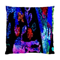 Grunge Abstract In Black Grunge Effect Layered Images Of Texture And Pattern In Pink Black Blue Red Standard Cushion Case (one Side) by Nexatart