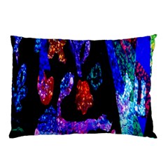 Grunge Abstract In Black Grunge Effect Layered Images Of Texture And Pattern In Pink Black Blue Red Pillow Case (two Sides) by Nexatart