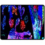 Grunge Abstract In Black Grunge Effect Layered Images Of Texture And Pattern In Pink Black Blue Red Double Sided Fleece Blanket (Medium)  58.8 x47.4  Blanket Front