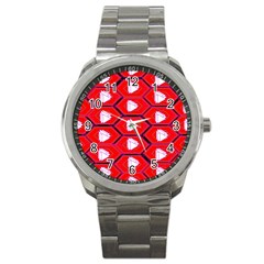 Red Bee Hive Background Sport Metal Watch by Nexatart