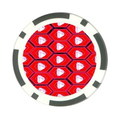 Red Bee Hive Background Poker Chip Card Guard by Nexatart