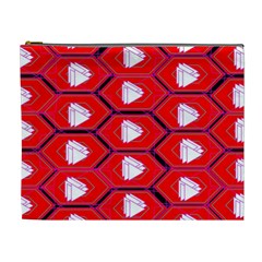 Red Bee Hive Background Cosmetic Bag (xl)