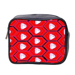 Red Bee Hive Background Mini Toiletries Bag 2-side by Nexatart