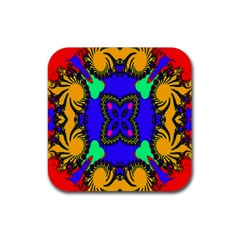 Digital Kaleidoscope Rubber Coaster (square) 