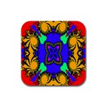 Digital Kaleidoscope Rubber Coaster (Square)  Front