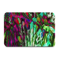 Bright Tropical Background Abstract Background That Has The Shape And Colors Of The Tropics Plate Mats by Nexatart