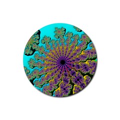 Beautiful Mandala Created With Fractal Forge Rubber Round Coaster (4 Pack)  by Nexatart