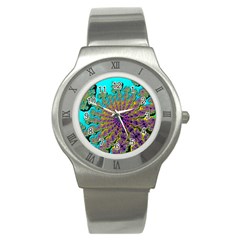 Beautiful Mandala Created With Fractal Forge Stainless Steel Watch by Nexatart