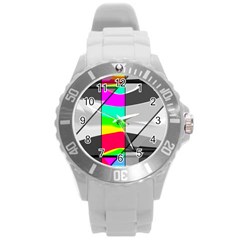 Colors Fadeout Paintwork Abstract Round Plastic Sport Watch (l) by Nexatart