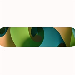 Ribbons Of Blue Aqua Green And Orange Woven Into A Curved Shape Form This Background Large Bar Mats by Nexatart